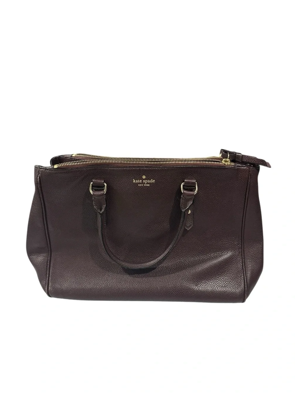 Kate Spade Mulberry Street Leighann Pebbled Leather Satchel Tote Burgundy
